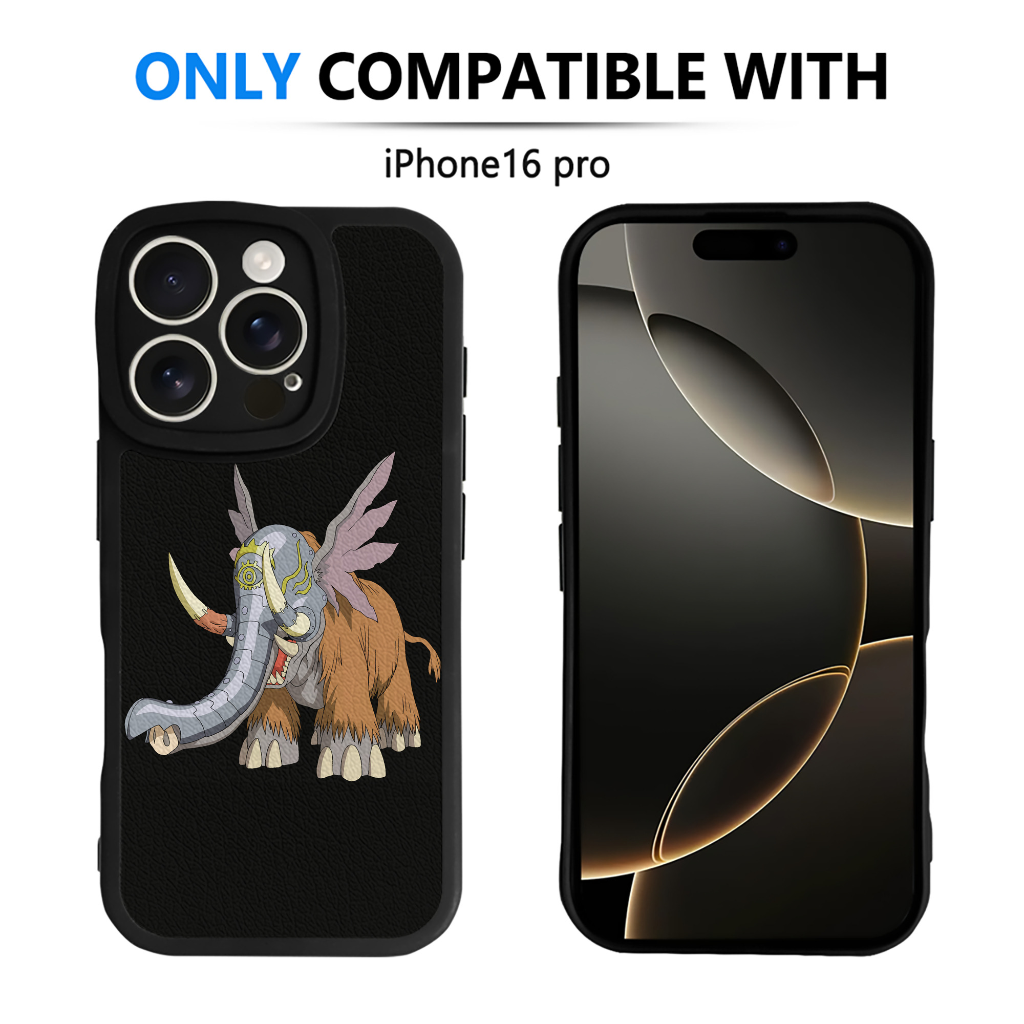 （画像用） Digimon デジタルモンスター/デジモン 【iPhone 16シリーズ対応】シリコンスマホケース（レザー調） 材質：シリコン